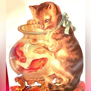 Shackman Large Cat in a Fishbowl Decoration